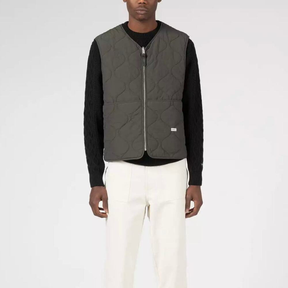 Knickerbocker Suffolk Reverse Quilted Khaki Forest Vest S NEW Water Repellant